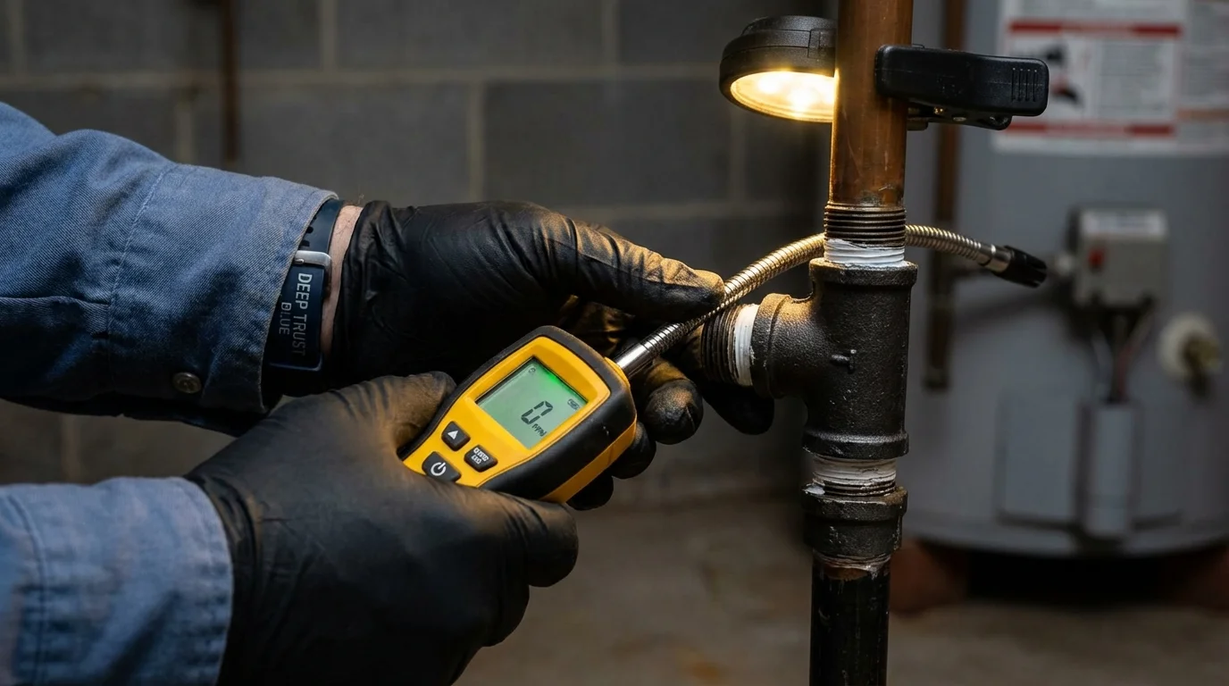 Gas leak detection with electronic sniffer by Johns Plumbing LLC in Sullivan City