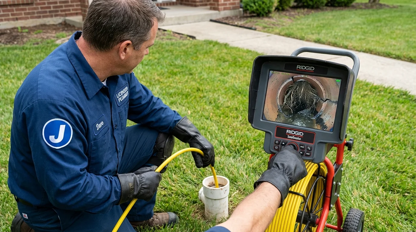 Sewer camera inspection being performed by Johns Plumbing LLC in Sullivan City